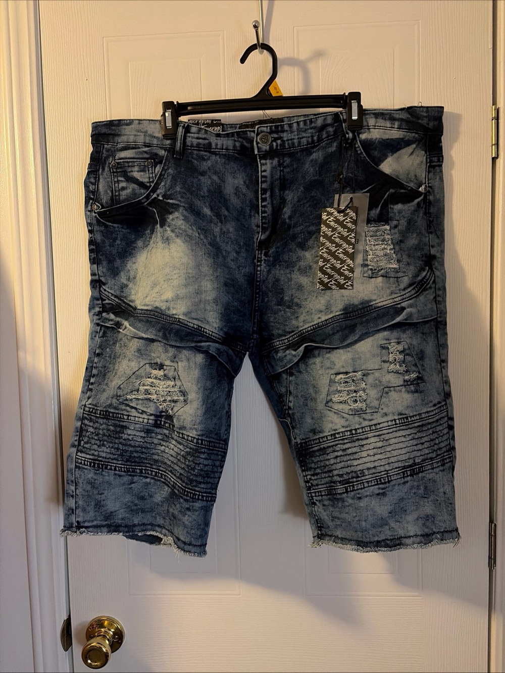 Encrypted Shorts Mens 44 Distressed Acid Wash Y2K Rare  Hip Hop Urban NWT
